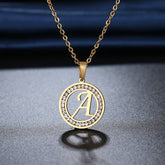 Crystal Rhinestone Initial Necklace